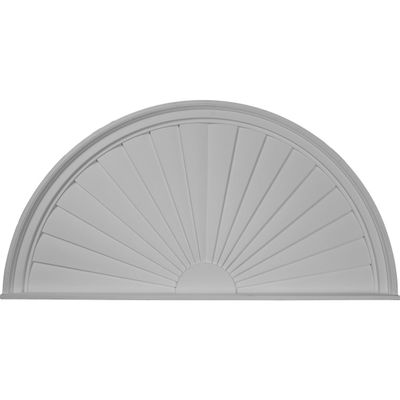 Ekena Millwork PED48X24X02SB Half Round Sunburst Pediment, 48"W x 24"H x 2"P