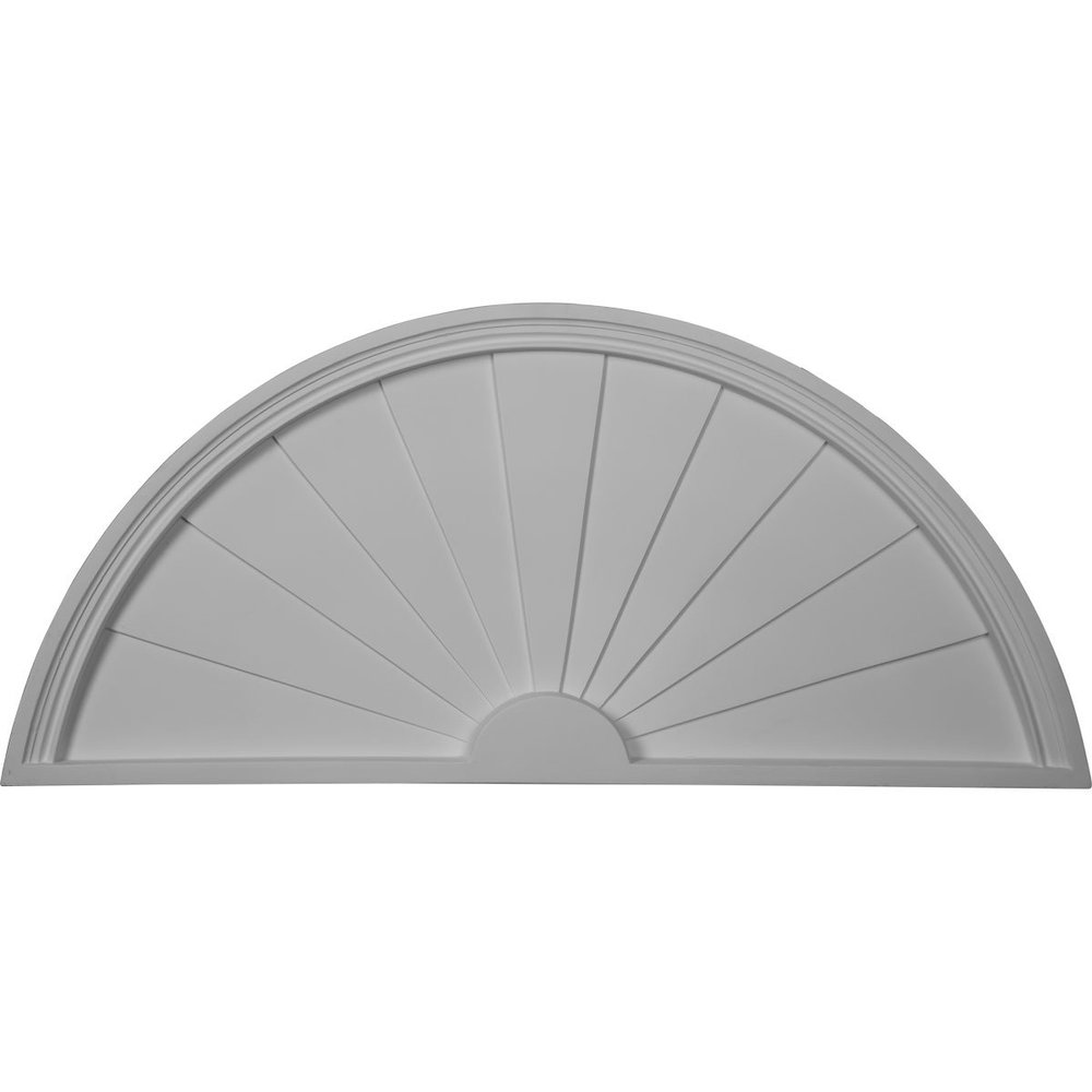 Ekena Millwork PED40X18X01SB Half Round Sunburst Pediment, 40"W x 18 1/8"H x 1 3/4"P