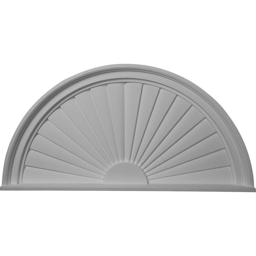 36"W x 18"H x 2"P Half Round Sunburst Pediment