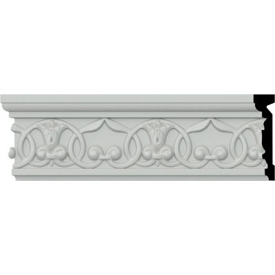 Endurathane Versailles Flower Blossom Chair Rail, 4"H x 1"P x 94 1/2"L (4 3/4"Repeat), Factory Primed