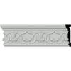 Endurathane Versailles Flower Blossom Chair Rail, 4"H x 1"P x 94 1/2"L (4 3/4"Repeat), Factory Primed view 1