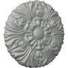 Ekena Millwork ROS03X03FL Floral Round Rosette, 3 7/8"OD x 1/2"P, Primed view 2