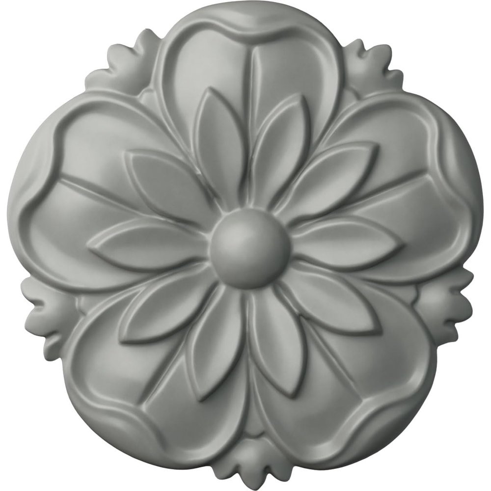 Ekena Millwork ROS05X05LY Lyre Round Rosette, 5 7/8"OD x 7/8"P, Primed
