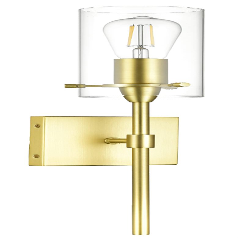 Gold Wall Sconce Light Fixture, Indoor Glass Bathroom Sconce Wall Lighting