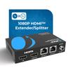 OREI 1x2 HDMI Extender Splitter Over Single Cable CAT6/7 1080P EDID Management - Up to 132 Ft - Loop Out - Low Latency view 2