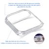 Callancity Metal Watch Case Zirconic Decorative Face Cover Compatible With Apple Watch 38mm Series 1 2 3 (Platinum) view 2