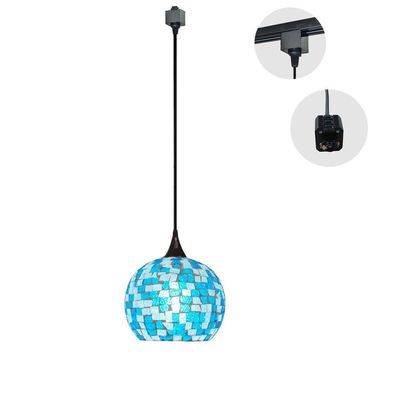 Kiven H-Type Track Lighting Fixture Mediterranean Style Ceiling Pendant Fixture, 1-Light (Blue)