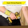 BYKES Magnetic Wristband for Holding Screws, Nails & Tools | Strong Magnetic Extra Large Tool | Portable DIY Magnetic Wristband | Wide Surface Magnet | Heavyduty Tool Gift for Handyman | Yellow/Gray view 4