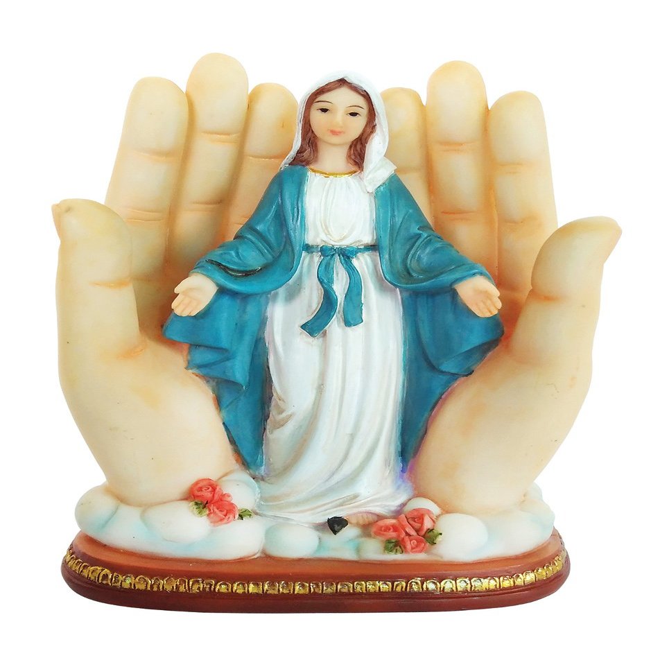 5.5 Inch Lady of Grace with Light Statue Religious Decorative Light Saint Mary Lamp Party Gift Home Decorative Children's Gift