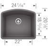BLANCO, Cinder 441468 DIAMOND SILGRANIT Single Bowl Undermount Kitchen Sink view 2