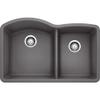 BLANCO, Cinder 441469 DIAMOND SILGRANIT 60/40 Double Bowl Undermount Kitchen Sink, 32" X 21" view 1