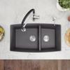 Blanco 441474 Performa SILGRANIT 33" Double Bowl Undermount Low Divide, Cinder Kitchen Sink, 10.00 x 19.00 x 33.00 inches, view 2