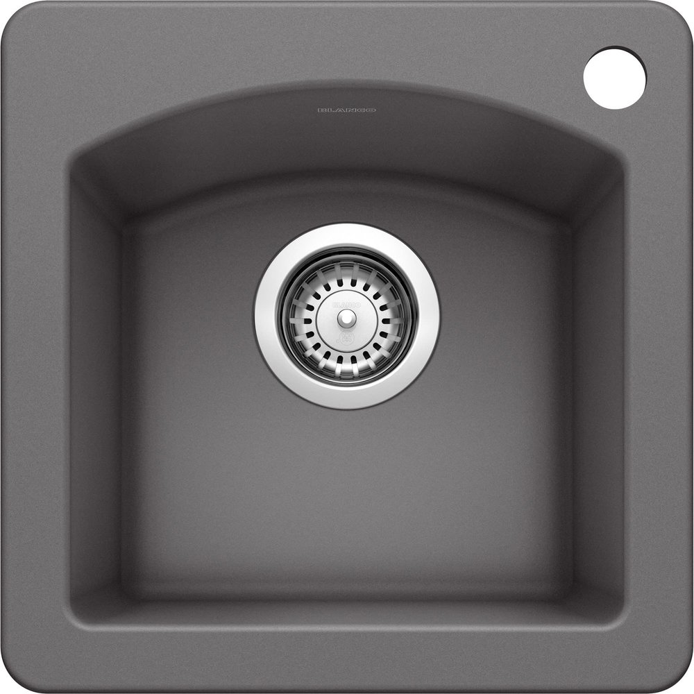 BLANCO Diamond SILGRANIT 15-Inch Dual Mount Bar Sink, Cinder