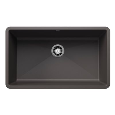 BLANCO, Cinder 441478 PRECIS SILGRANIT Super Single Undermount Kitchen Sink, 32" X 19"
