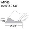 Duraflex Flexible Chair Rail Moulding - WM390-11/16" X 2-5/8" - 8' Length view 3