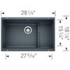 BLANCO, Cinder 519451 PRECIS CASCADE SILGRANIT Undermount Kitchen Sink with Colander view 3