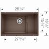 BLANCO, Caf Brown 519457 PRECIS CASCADE SILGRANIT Undermount Kitchen Sink with Colander view 2