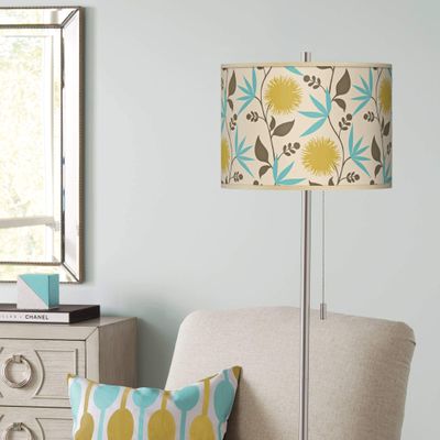 Thomas Paul Dahlia Brushed Nickel Pull Chain 62" Tall Floor Lamp Modern
