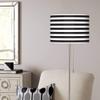 Giclee Glow Black Stripe Print Shade Brushed Nickel Pull Chain Floor Lamp view 1