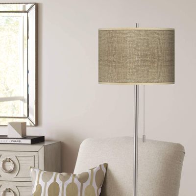 Giclee Glow 62" High Burlap Print Print Shade Contemporary Floor Lamp