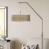 Burlap Print Giclee Shade Arc 71 1/2" Tall Floor Lamp Living Room view 2