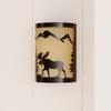VAXCEL Yellowstone 1 Light Bronze Rustic Moose Tree Flush Indoor Outdoor Wall Sconce view 2