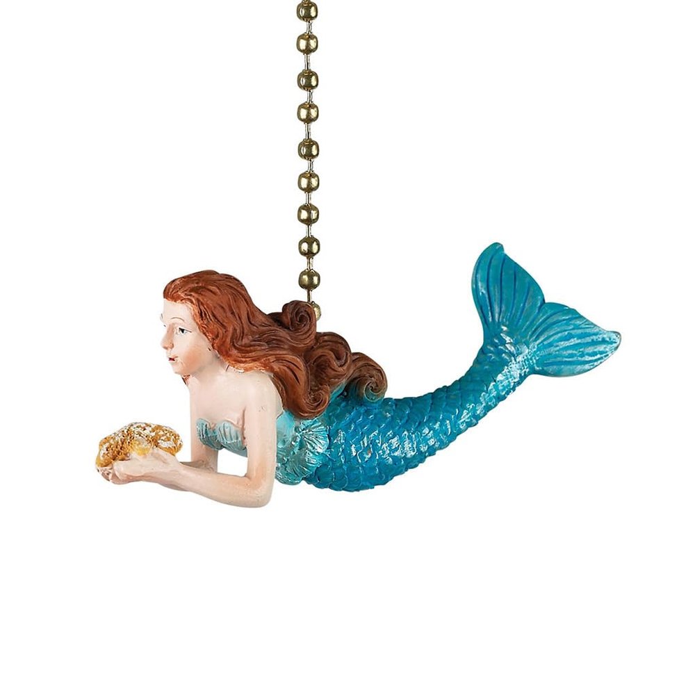 Clementine Designs Mermaid Decorative Ceiling Fan Light Dimensional Pull