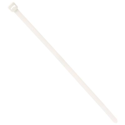 Panduit PRT4S-C Pan-Ty Releasable Cable Tie, Nylon 6.6, Standard Cross Section, Plenum-Rated, Curved Tip, 50lbs Min Tensile Strength, 4.0" Max Bundle Diameter, 0.052" Thickness, 0.19" Width, 14.5" Length, Natural (Pack of 100)