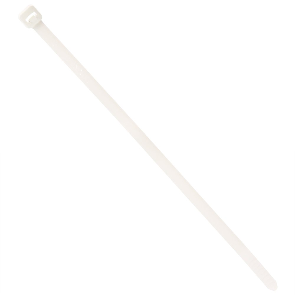 Panduit PRT4S-C Pan-Ty Releasable Cable Tie, Nylon 6.6, Standard Cross Section, Plenum-Rated, Curved Tip, 50lbs Min Tensile Strength, 4.0" Max Bundle Diameter, 0.052" Thickness, 0.19" Width, 14.5" Length, Natural (Pack of 100)