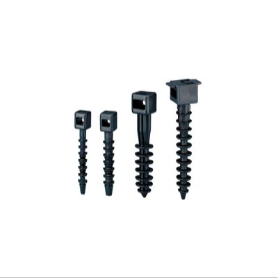 Panduit MPMS19-C0 Pan-Ty Masonry Push Mount, Weather Resistant Nylon 6.6, Indoors/Outdoors Environment, Fir Tree Hole Mount, Black, 0.19" Hole Diameter, 0.25" Height, 0.97" Grip Length (Pack of 100)