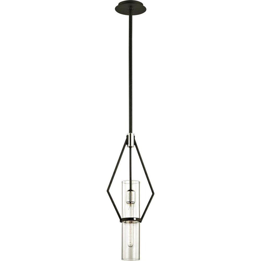 Troy Lighting F6324 Raef One Light Mini Pendant, 24", Textured Black