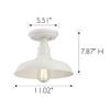 Design House 579631 Kimball Industrial Farmhouse 1-Light Indoor Semi-Flush Ceiling Mount Light with Metal Shade for Kitchen Hallway Dining Room Bedroom, Antique White view 2