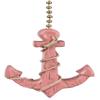 Clementine Design Pink Anchor with Rope Ceiling Fan Pull Chain Light Coastal Nautical Beach Ocean Sea Life Decorative Extension view 1