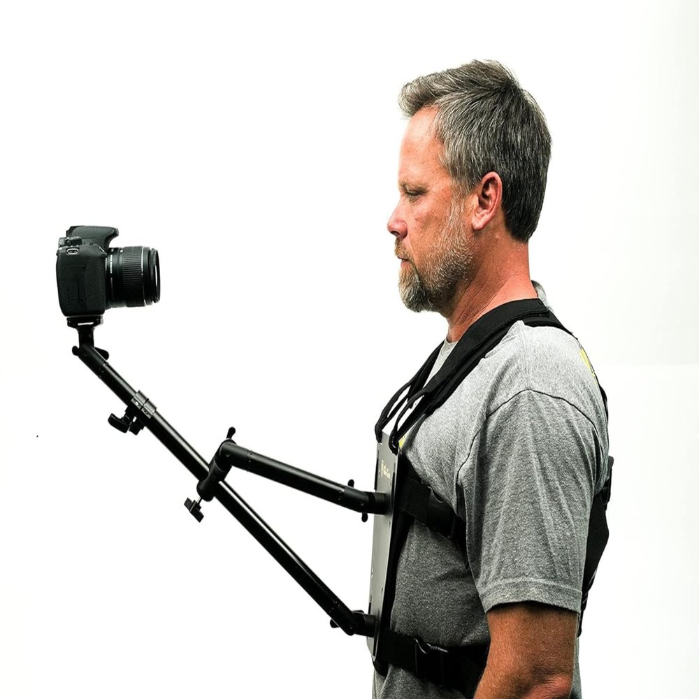 Glide Gear SNC 100 Snorricam Rig  for DSLR, Smartphone  Chest Mount, 3ft Arm, 3.3lb Payload, Lightweight Aluminum Harness