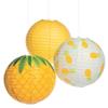 Fun Express Pineapple Hanging Lanterns - Party Decor - 12" Paper Lanterns - Set of 3 - Perfect for Luau, Tropical, & Summer Themed Events view 1