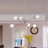 BONLICHT Sputnik Chandelier 6 Lights Modern Pendant Lighting Brushed Nickel Mid Century Flush Mount Ceiling Light Fixture by UL Listed view 2