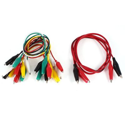 Aexit 11 Pcs Electrical Testing Single/Dual Double-Ended Wire Testing Work Alligator Voltage Testers Clips Jumper