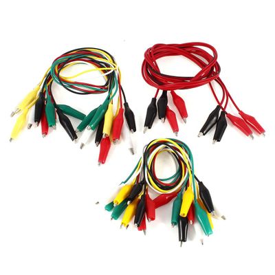 Aexit 22 Pcs Electrical Testing Single/Dual Double-Ended Wire Testing Work Alligator Voltage Testers Clips Jumper