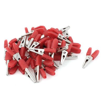 Aexit 36pcs Crocodile Electrical Testing Alligator Test Clip Red for Electrical Voltage Testers Jumpers Wire