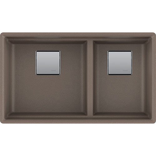 Franke PKG160STO Peak Granite Undermount Double Bowl Kitchen Sink, Storm
