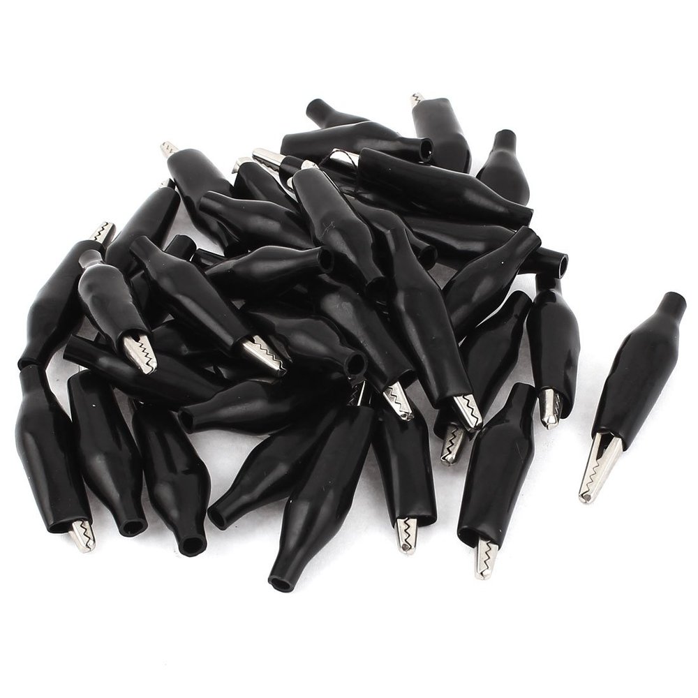 Aexit New 38pcs Electrical Testing Crocodile Alligator Test Clip for Electrical Voltage Testers Jumpers Wire