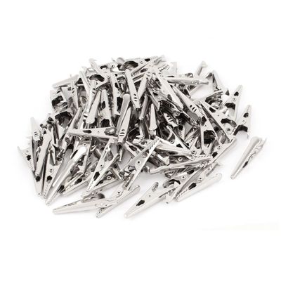 Aexit Metal Electric Electrical Testing Test Uninsulated Alligator Clip Crocodile Voltage Testers Clamp 100pcs