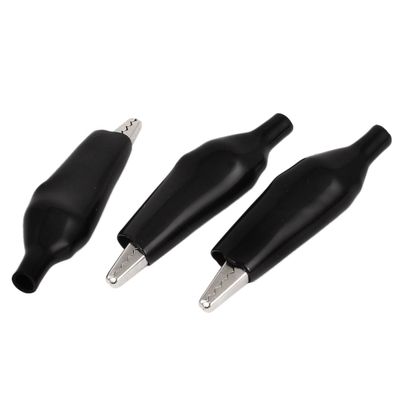 Aexit 3 Pcs Electrical Testing 55mm Alligator Testing Clips for Electrical Jumper Voltage Testers Wire Cable