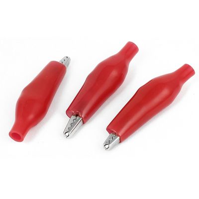 Aexit 3 Pcs Electrical Testing 45mm Long Alligator Test Work Clips Red for Electrical Jumper Voltage Testers Wire Cable