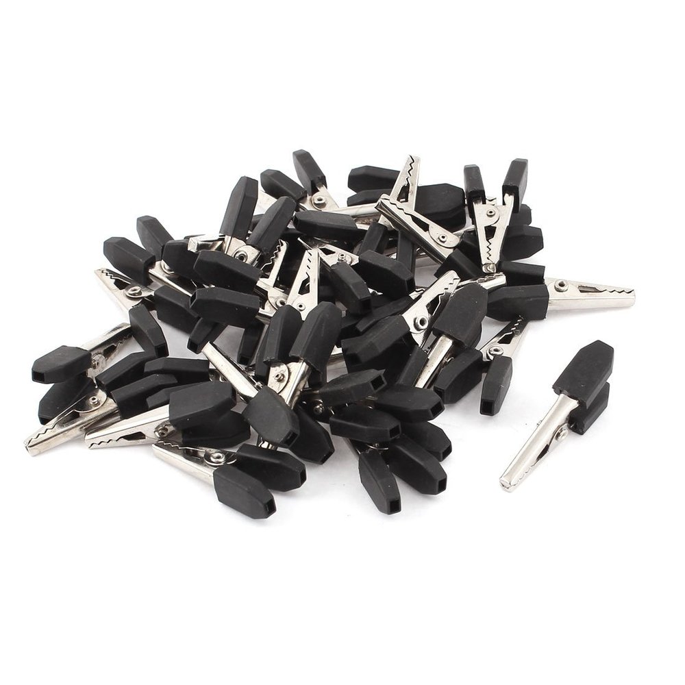 Aexit 36pcs Crocodile Electrical Testing Alligator Test Clip for Electrical Jumpers Voltage Testers Wire Cable