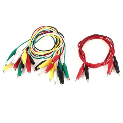 Aexit 11 Pcs Electrical Testing Single/Dual Double-Ended Wire Testing Work Alligator Clips Voltage Testers Jumper Set