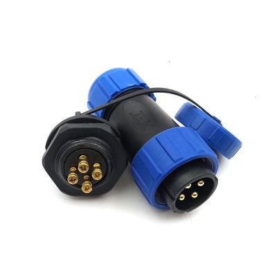 SP21 IP67 2PIN 3PIN 4PIN 5PIN Waterproof Connector, Screw Press Connect Plug Aviation Connector 30A 500V Industrial Connector Adapter (4 PIN)