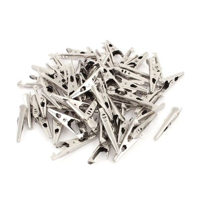 Aexit 65pcs Mini Electrical Testing Electrical Crocodile/Alligator Test Clip Clamp Voltage Testers Jaw 10x42mm
