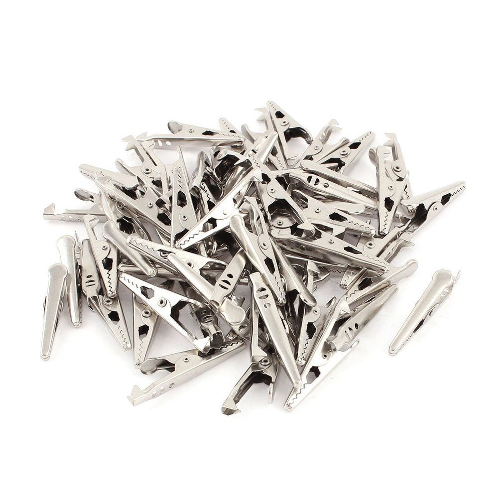 Aexit 65pcs Mini Electrical Testing Electrical Crocodile/Alligator Test Clip Clamp Voltage Testers Jaw 10x42mm