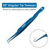 Professional Blue Tweezers for Eyelash Extension Hand Crafted Japanese Stainless Steel Precision Tweezers (90 Angular Tip.) view 3